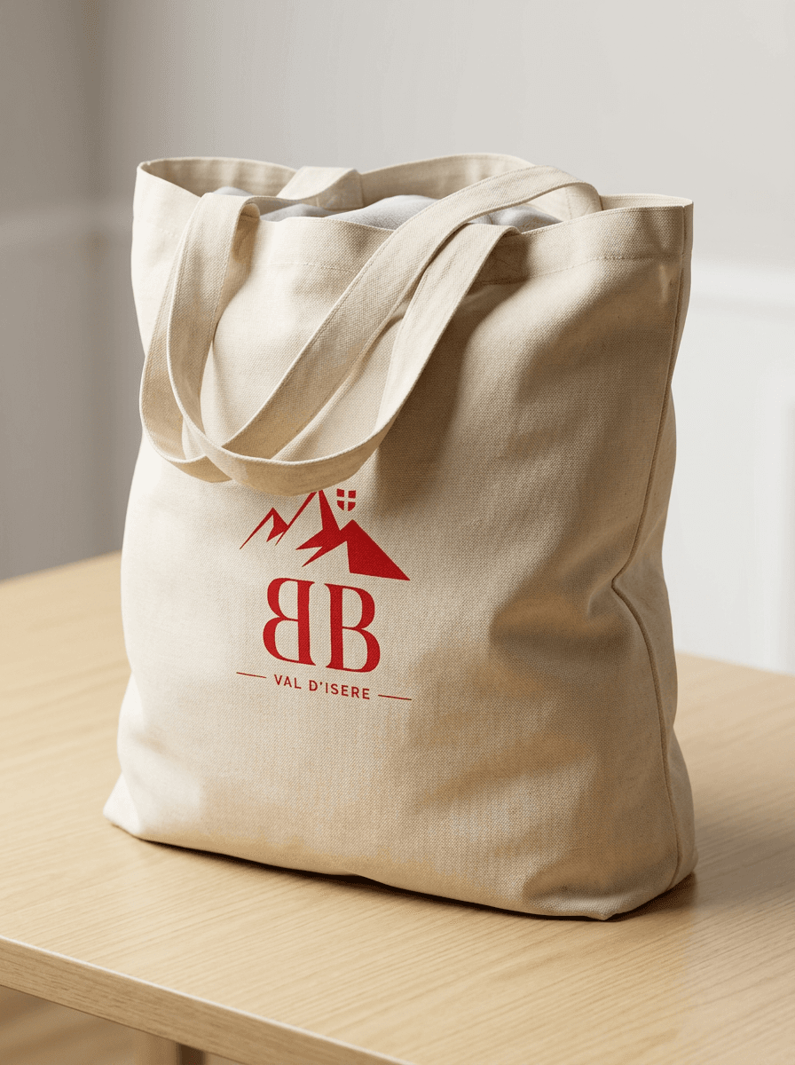 Tote bag BBAR Val d'Isère sérigraphié en rouge